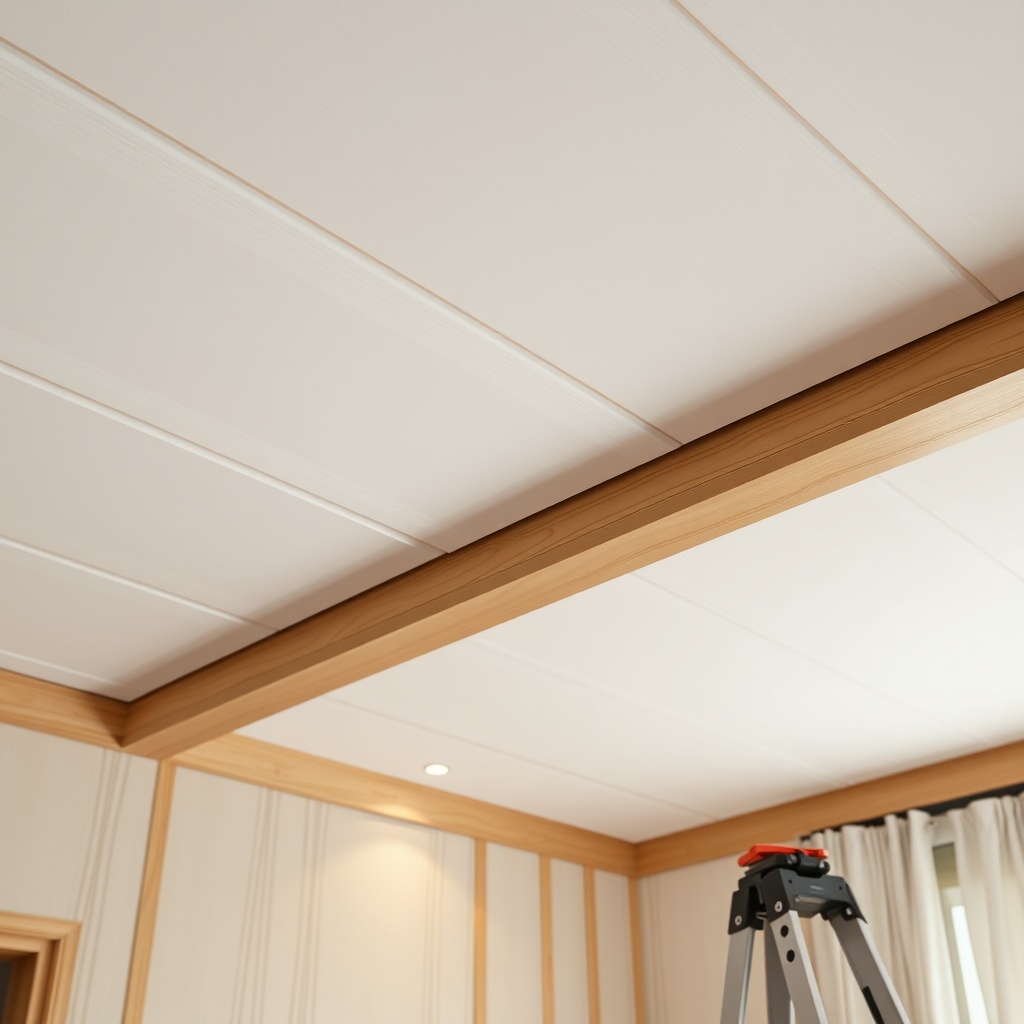 <clean photorealistic photo of a renovated room with İzocam Camyünü panels being installed