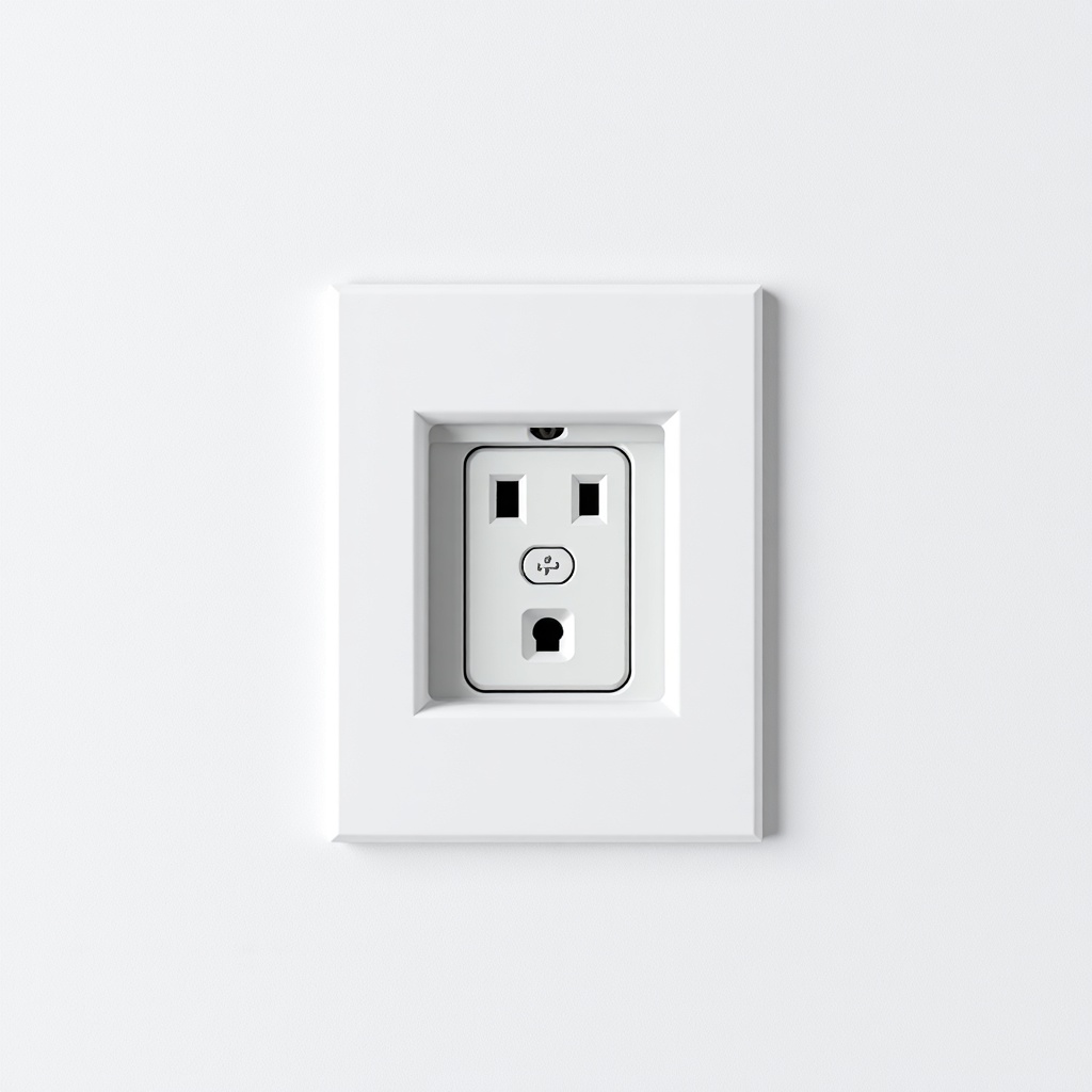 <A photorealistic image of Knauf akustik panel cutouts around an electrical socket